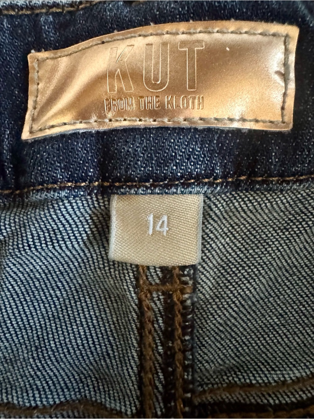 KUT From the Kloth Size 14 High Rise Wide Leg Jeans Dark Wash Patch Pocket - Picture 3 of 5